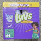 Luvs Ultra Leakguards Size 6 - 64ct  Discontinued Monkey Print Vintage Rare