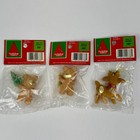 Lot Of 3 Vintage Nos Wal-mart Flocked Bears   Deer Mini Christmas Ornaments New