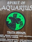 Vintage Zodiac Star Sign Wall Hanging Aquarius Wood Painted 70s Funky Retro Neon