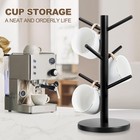Mug Holder Tree For Coffee Thicker Base Mug Rack For Kitchen Black