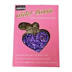 Ahh  Larm Super Loud Personal Safety Alarm Heart Panic Button Led Purple Glitter