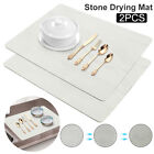2pcs Kitchen Dish Draining Mat Pans Washing Up Drainer Tray Drying Water Pad