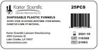 Karter Scientific 210s3 Natural Pp Plastic Funnels  Short Stem  65mm  pack 25 