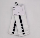 Nike Elite Crew Basketball Socks Dri-fit Large 8-12 White Black Sx7622 100