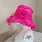 Hot Pink Organza Kentucky Derby Hat Church Wedding Fascinator