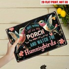Vintage Tin Sign Sit On Porch Watch Hummingbirds Wall Decor Home porch garden