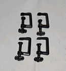 Set Of 4 Antique Vintage Screw C Clamps Black Metal Cast Iron     3 Inches 