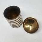Mother Of Pearl   Gold Brass Metal Decorative Cylindrical Jar With Removable Lid
