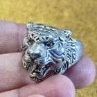 Very Rare Ancient Roman Era Bronze Ring Tiger Head Authentic Artifact Genuine