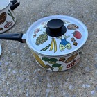 Vtg Mcm San Ignacio Enamel Enamelware Seafood Stock Pot Steamer Lobster Veggies