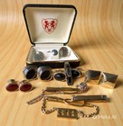 Vintage Men   s Jewelry Lot Tie Tacks Cuff Links Swank  Hickok  Watermelon  