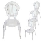 Set Of 4 Clear Ghost Dining Chair With Crown-back In Transparent Crystal