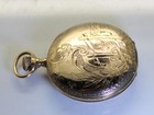 Gorgeous 1907 Gold Plated Elgin Hand Engraved Pocket Watch Size 6  15 Jewel