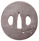 Antique Japanese Tsuba Iron Fukurokuju Edo Katana Koshirae Lucky God Sword Guard