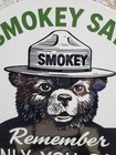 Vintage Smokey The Bear Porcelain Sign Old Forest Service National Park Fires