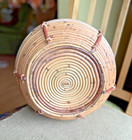 Beautiful Round Rattan Basket With Handle Natural