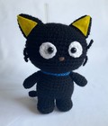 New Handmade Crochet Black  Cat Chococat Amigurumi  8    Plush