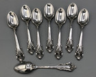 Grande Baroque By Wallace Sterling Silver Set Of 8 Oval Soup Spoons 6 7 8 