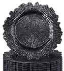 Rtteri Black Plastic Charger Plates With Ruffled Rim  Twelve Set  13 In  New