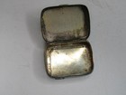 Vintage Silver Pill Box Rectangle Hinged Lid Tarnished Outer 1 25 