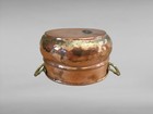 Vtg Hand Hammered Solid Copper Cache Pot Planter Brass Handles Made In Turkey 