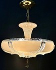 Antique 1920s-30s Art Deco Gatsby Victorian Glass Chandelier Light Fixture 15 5   