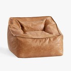 Pottery Barn Teen - Faux Leather Caramel Modern Bean Bag Lounger Coll - Sale Off