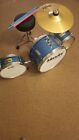Mendini By Cecilio Kids Jr Drum Set Kit 4 Drums Sticks Throne Sky Blue 13  
