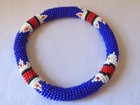 Vintage Bead Wrapped Bangle Bracelet  Western  American Indian Design