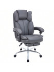 500lbs Heavy Duty Office Chair High Back Leather Reclining Footrest Ergonomic 
