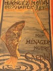 Antique French Wwi Poster Mangez Moins De Viande Maurice Picard