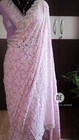 Pure Khaddi Georgette Handloom Saree With Chikankari  Cutdana   Stone Work
