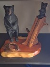 Artist Gene Webb Hand Carved Mama Bear And Cub Sculpture  Signed  2014 