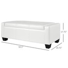 51  Storage Ottoman Bench Faux Leather Upholstered Entryway Seat W  Safety Hinge