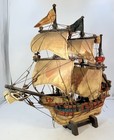 Handmade Vintage Wooden Model Ship      hansa-konvoi 1600  Tall Ship Galleon 18   