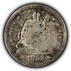 Love Token Leaf Design On 1853 25c Seated Liberty Silver Quarter - Sku-y6312