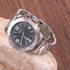 Akribos Xxiv Ak696ssb Date Luminous Markers Black Dial Silvertone Men s Watch