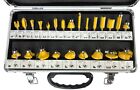 24 Piece Edm Router Bit Set - 1 4  Shank Tungsten Carbide Edges In Aluminum Case