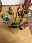 Lot Of 29 Vintage Glass Swizzle Stir Sticks  Cocktail  