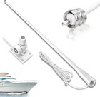 Vhf Marine Radio Antenna 156-163mhz Fiberglass Boat Antenna With Ratchet Mount