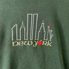 Vintage New York City Sweatshirt Mens Medium Green Jerzees Made In Usa