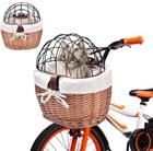 Pet Bicycle Basket  Portable Hand-made Bicycle Front Handlebar Basket