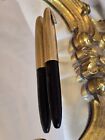 Vintage Sheaffer Crest Tuckaway Fountain Pen - Black   Gold 14k Nib  Preowned