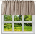 2 Pack Burlap Window Curtain Valances Farmhouse Style Window Treatment Brown