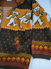 Grateful Dead Alpaca Style Dancing Bears Hoodie Zip Up Jacket Jerry Garcia Sz S