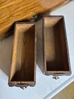 Vtg Antique Treadle Sewing Machine Drawers Set Of 2 Oak Wooden Cabinet Box