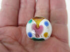 22mm Sonnet Heart White Green Blue Pink Handmade Art Glass Marble 7 8  Shooter