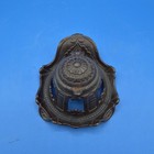 Victorian 1880s Cast Iron Ornate Antique Ink Well Footed W pen Tray   Glass