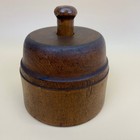 Antique Early Wood Hand Carved Primitive Butter Mold Print Star Flower Pattern