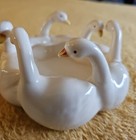 Country Geese By Ron Gordon Designs Candle Holder trinket Dish Vintage 1982
